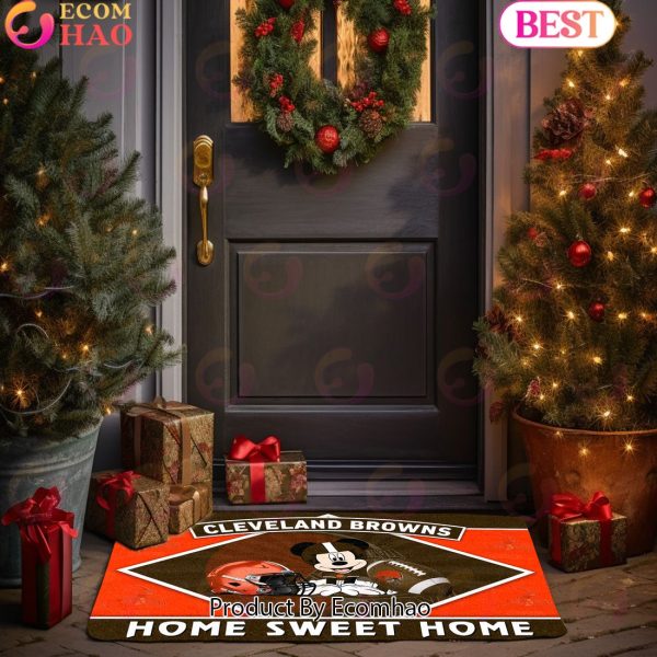 NFL Cleveland Browns Sport Team And Mickey Home Sweet Home Doormat