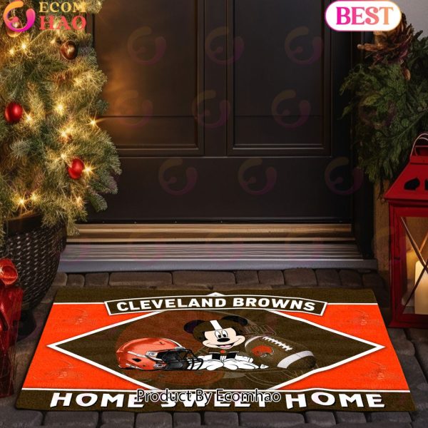 NFL Cleveland Browns Sport Team And Mickey Home Sweet Home Doormat