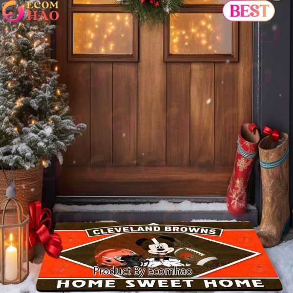 NFL Cleveland Browns Sport Team And Mickey Home Sweet Home Doormat