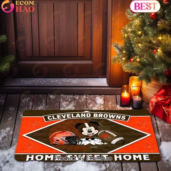 NFL Cleveland Browns Sport Team And Mickey Home Sweet Home Doormat