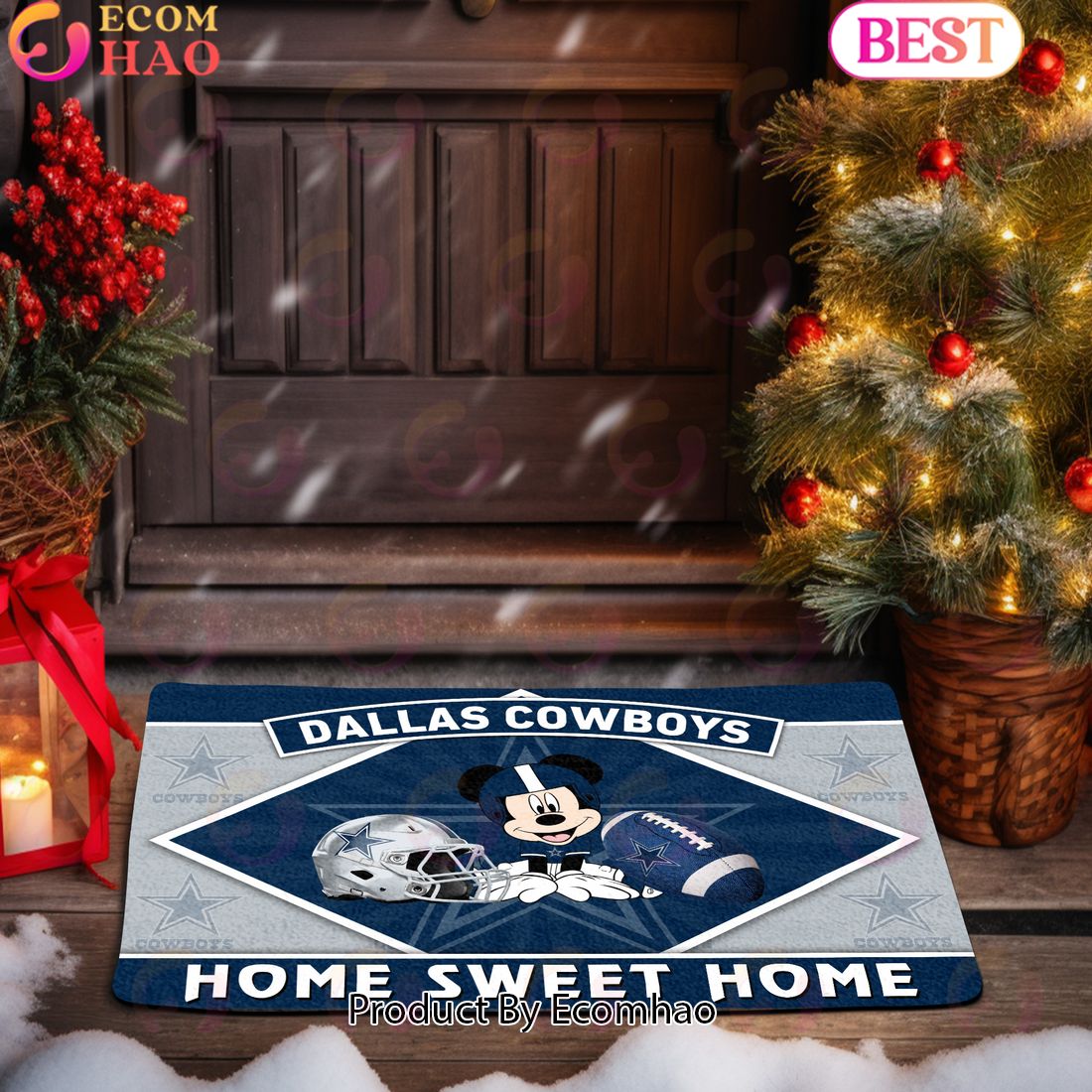 NFL Dallas Cowboys Sport Team And Mickey Home Sweet Home Doormat