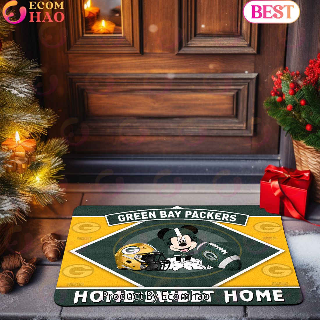 NFL Green Bay Packers Sport Team And Mickey Home Sweet Home Doormat