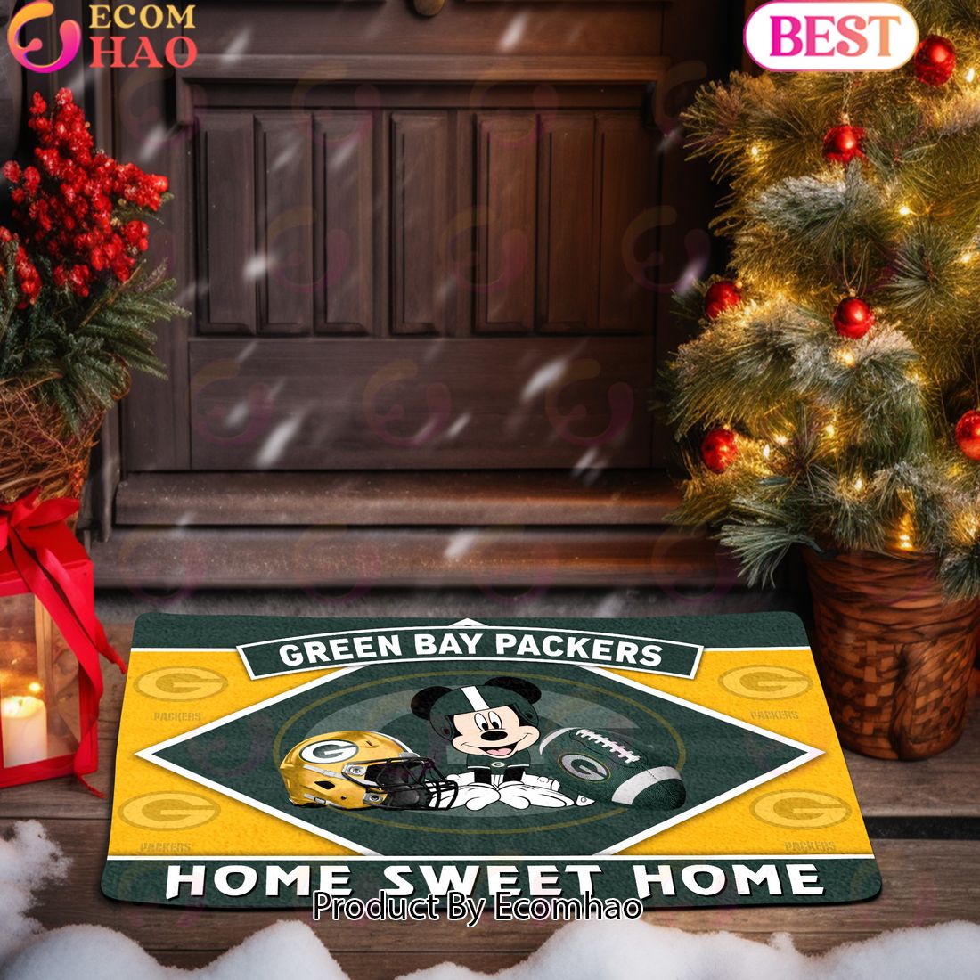 NFL Green Bay Packers Sport Team And Mickey Home Sweet Home Doormat