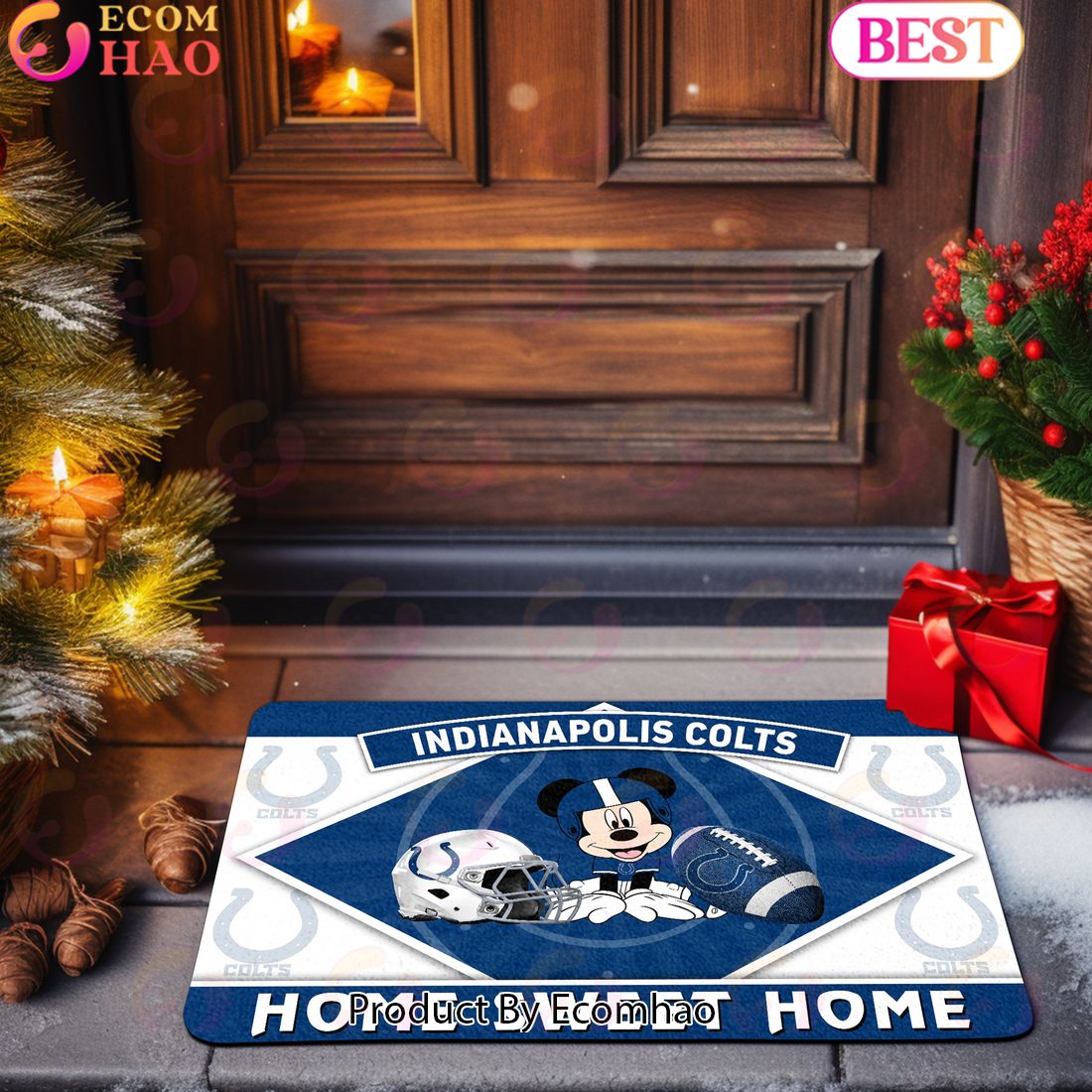 NFL Indianapolis Colts Sport Team And Mickey Home Sweet Home Doormat