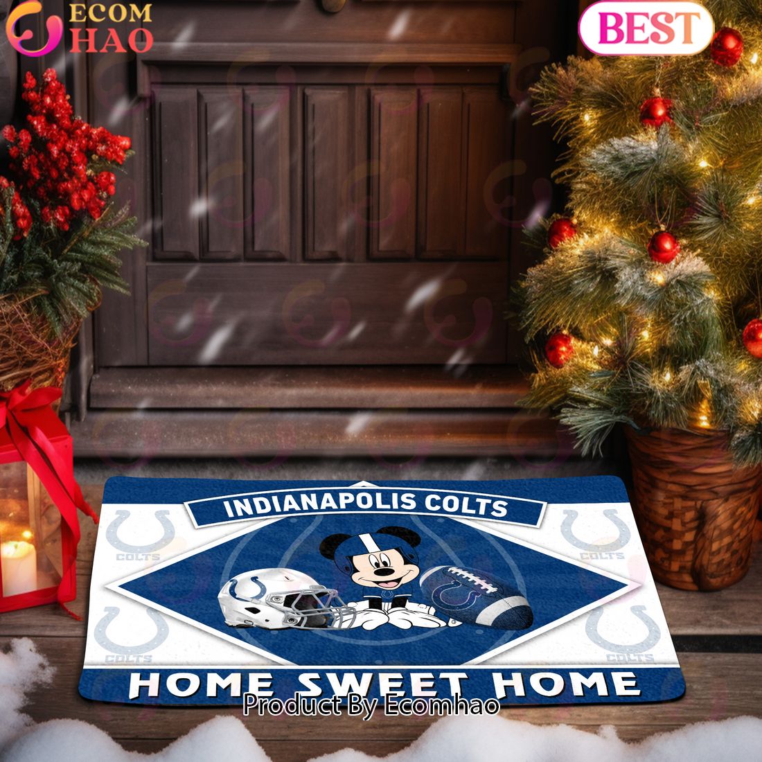 NFL Indianapolis Colts Sport Team And Mickey Home Sweet Home Doormat