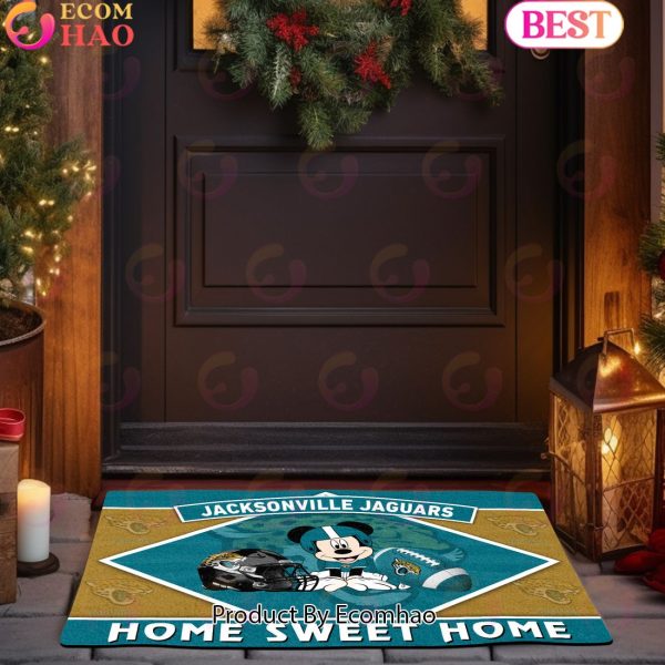 NFL Jacksonville Jaguars Sport Team And Mickey Home Sweet Home Doormat