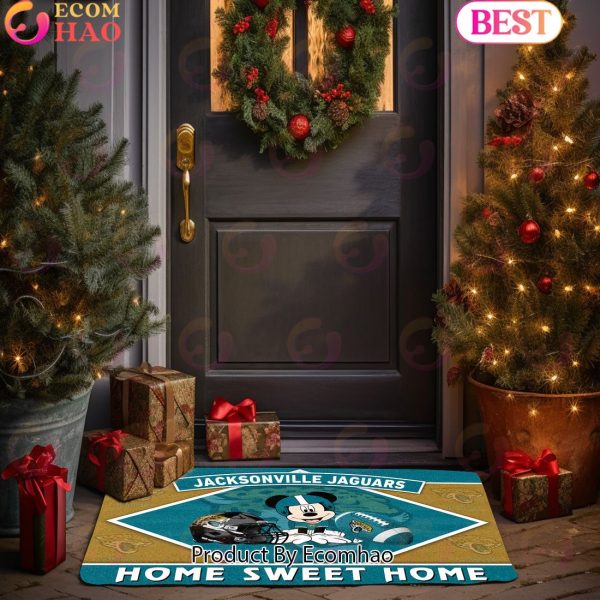 NFL Jacksonville Jaguars Sport Team And Mickey Home Sweet Home Doormat