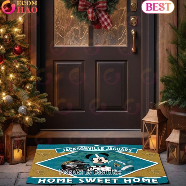 NFL Jacksonville Jaguars Sport Team And Mickey Home Sweet Home Doormat