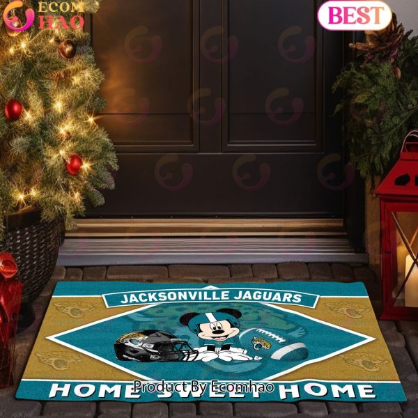 NFL Jacksonville Jaguars Sport Team And Mickey Home Sweet Home Doormat