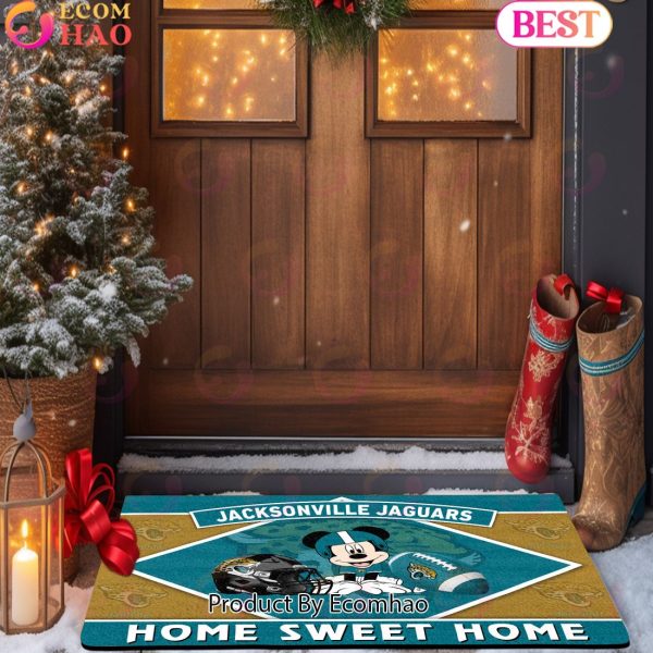 NFL Jacksonville Jaguars Sport Team And Mickey Home Sweet Home Doormat