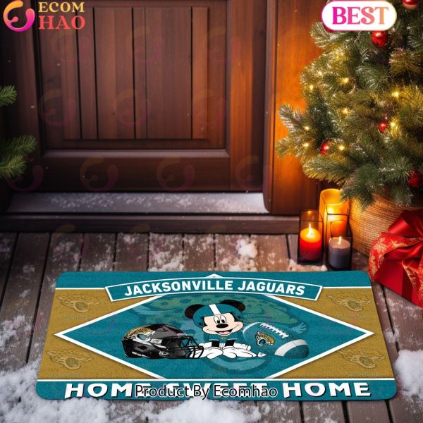 NFL Jacksonville Jaguars Sport Team And Mickey Home Sweet Home Doormat
