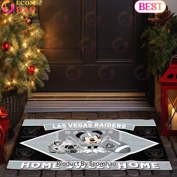 NFL Las Vegas Raiders Sport Team And Mickey Home Sweet Home Doormat