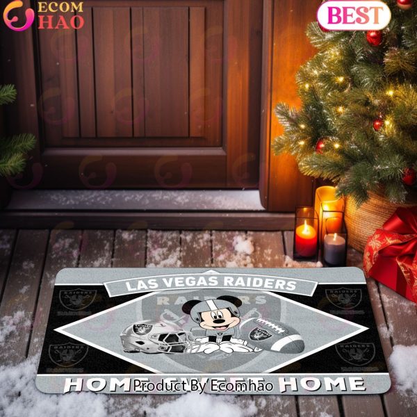NFL Las Vegas Raiders Sport Team And Mickey Home Sweet Home Doormat
