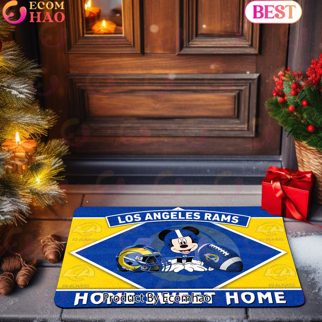 NFL New Orleans Saints Sport Team And Mickey Home Sweet Home Doormat