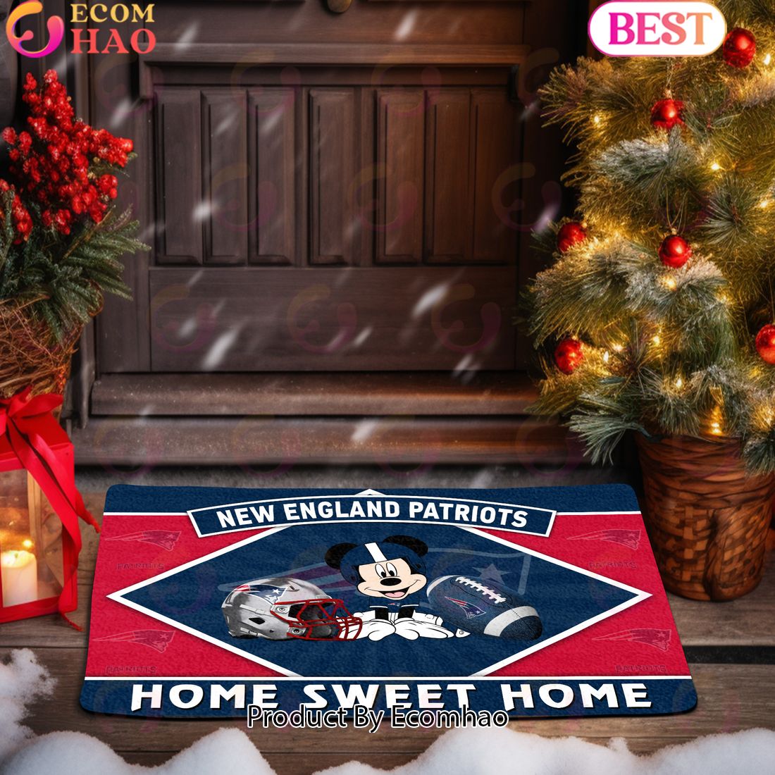 NFL New England Patriots Sport Team And Mickey Home Sweet Home Doormat