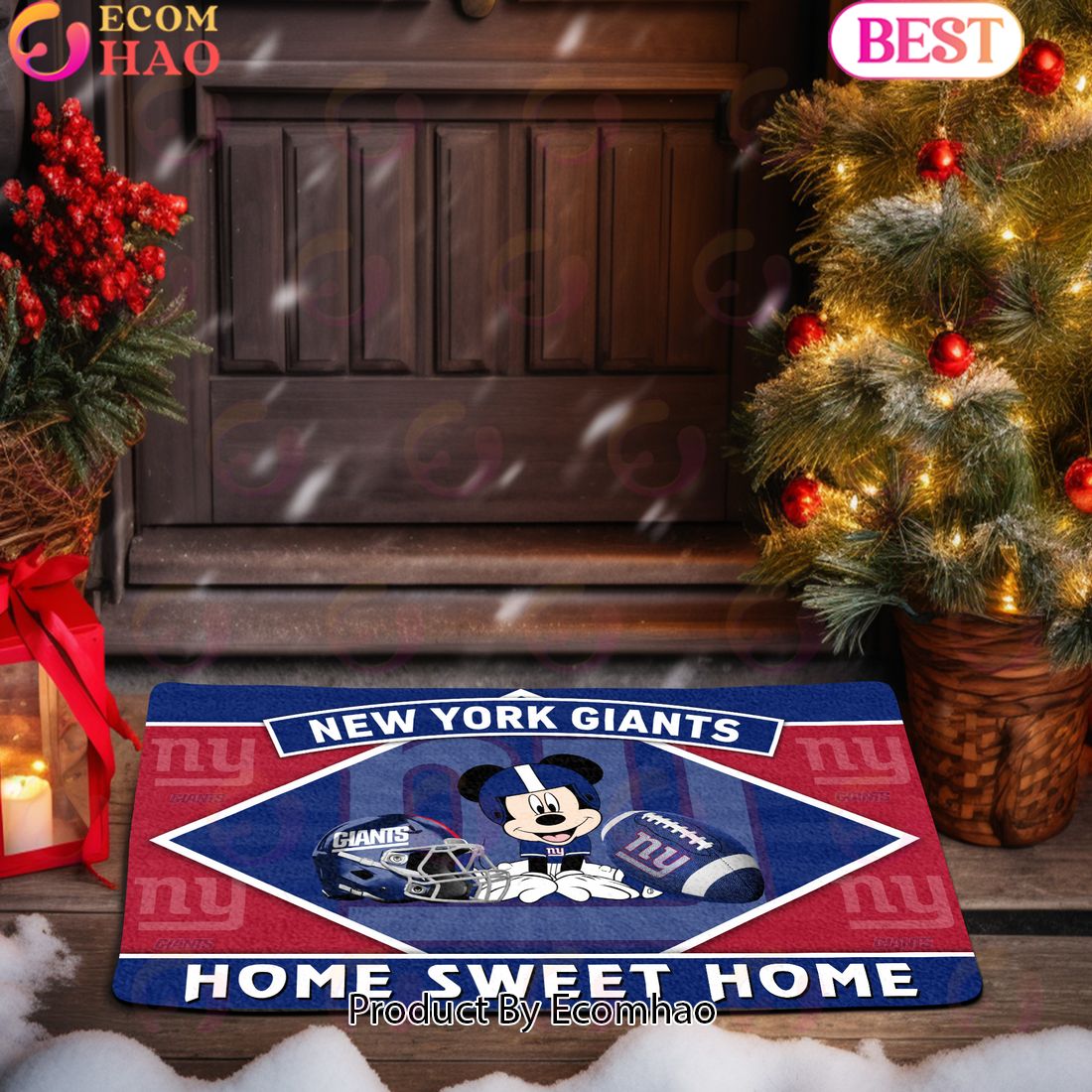 NFL New York Giants Sport Team And Mickey Home Sweet Home Doormat