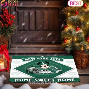 NFL New York Jets Sport Team And Mickey Home Sweet Home Doormat