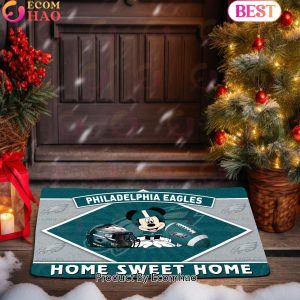 NFL Philadelphia Eagles Sport Team And Mickey Home Sweet Home Doormat