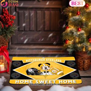 NFL Pittsburgh Steelers Sport Team And Mickey Home Sweet Home Doormat