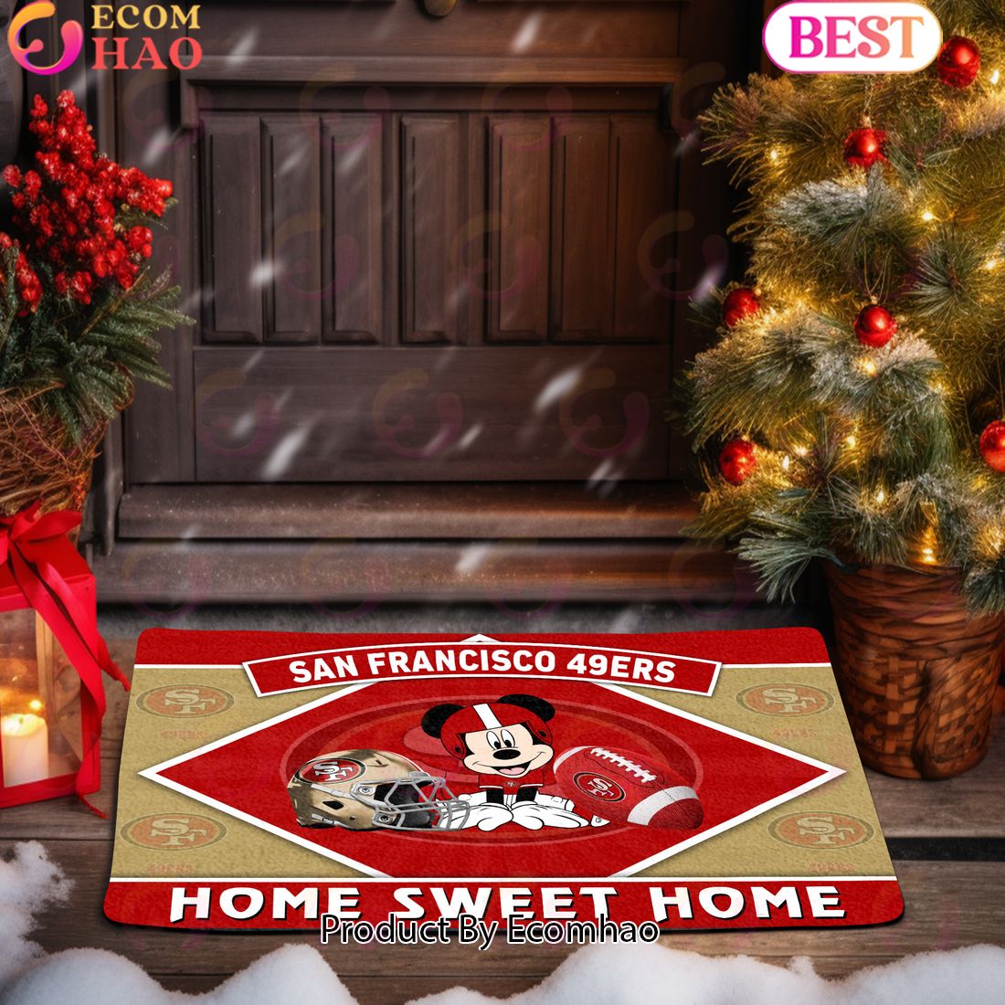 NFL San Francisco 49ers Sport Team And Mickey Home Sweet Home Doormat