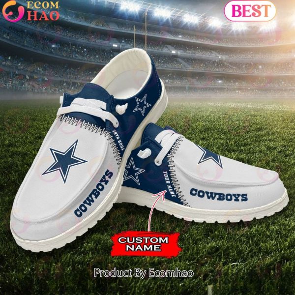 Customize Your Name with Dallas Cowboys Fashionable Hey Dude Sneakers