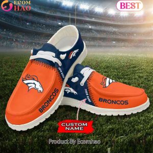 Customize Your Name with Denver Broncos Fashionable Hey Dude Sneakers