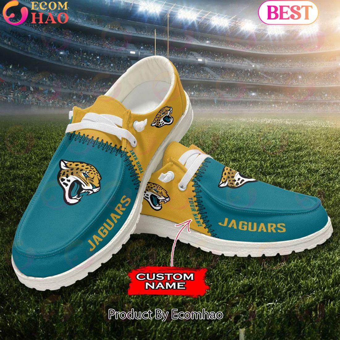 Customize Your Name with Jacksonville Jaguars Fashionable Hey Dude Sneakers