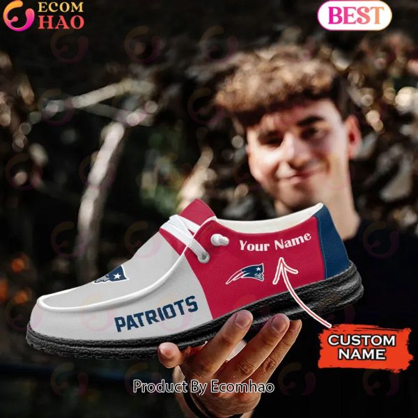 Customize Your Name with New England Patriots Fashionable Hey Dude Sneakers