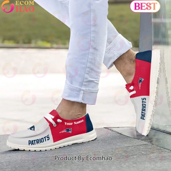 Customize Your Name with New England Patriots Fashionable Hey Dude Sneakers