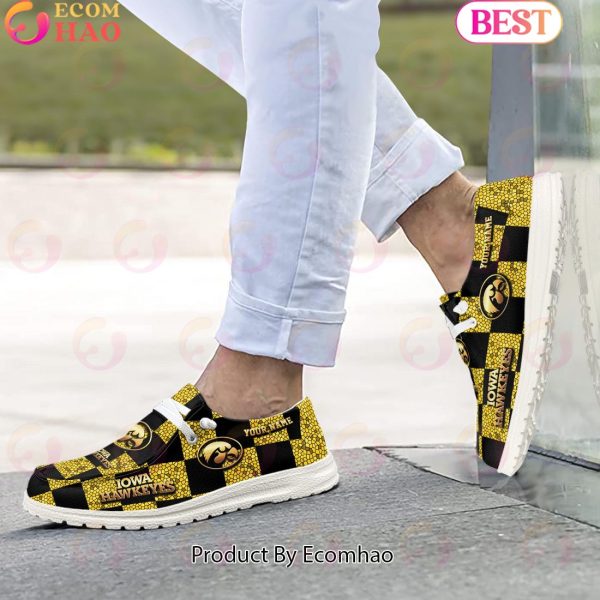 NCAA Iowa Hawkeyes Mosaic Broken Design Hey Dude Shoes Custom Name