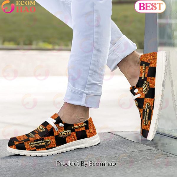 NCAA Oklahoma State Cowboys Mosaic Broken Design Hey Dude Shoes Custom Name