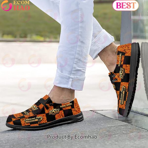 NCAA Oklahoma State Cowboys Mosaic Broken Design Hey Dude Shoes Custom Name