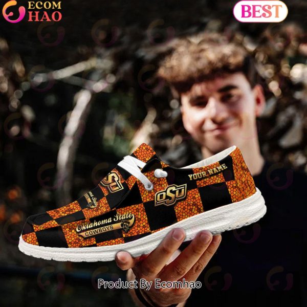 NCAA Oklahoma State Cowboys Mosaic Broken Design Hey Dude Shoes Custom Name