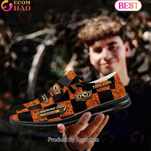 NCAA Oklahoma State Cowboys Mosaic Broken Design Hey Dude Shoes Custom Name