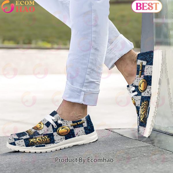 NCAA Penn State Nittany Lions Mosaic Broken Design Hey Dude Shoes Custom Name