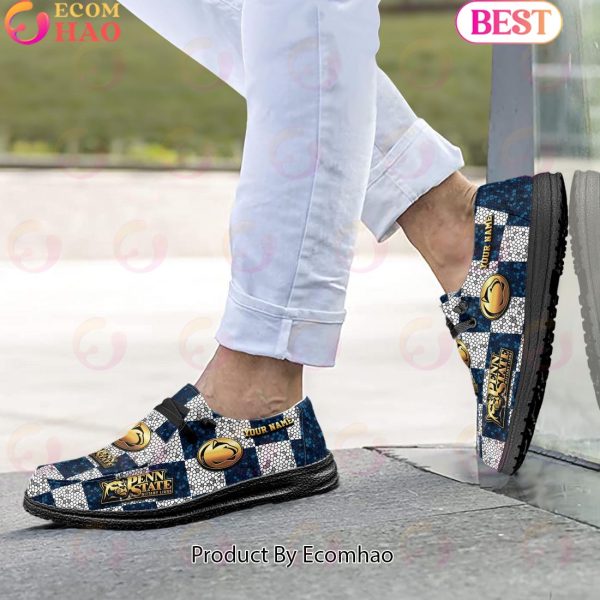 NCAA Penn State Nittany Lions Mosaic Broken Design Hey Dude Shoes Custom Name