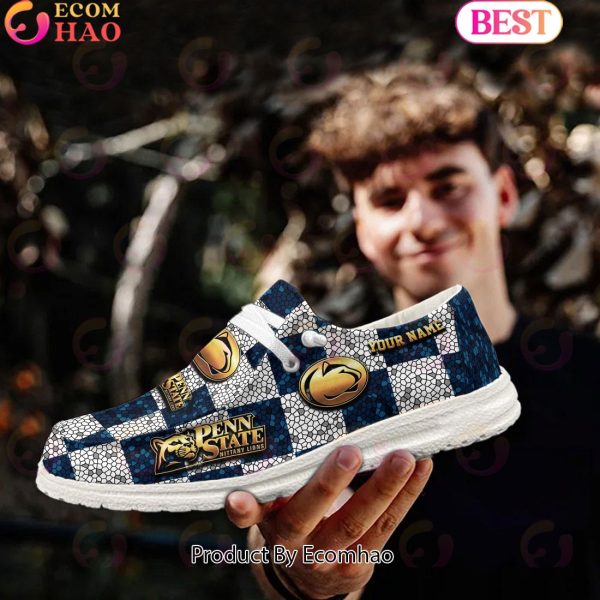 NCAA Penn State Nittany Lions Mosaic Broken Design Hey Dude Shoes Custom Name