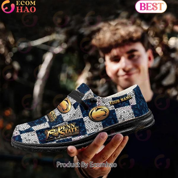 NCAA Penn State Nittany Lions Mosaic Broken Design Hey Dude Shoes Custom Name