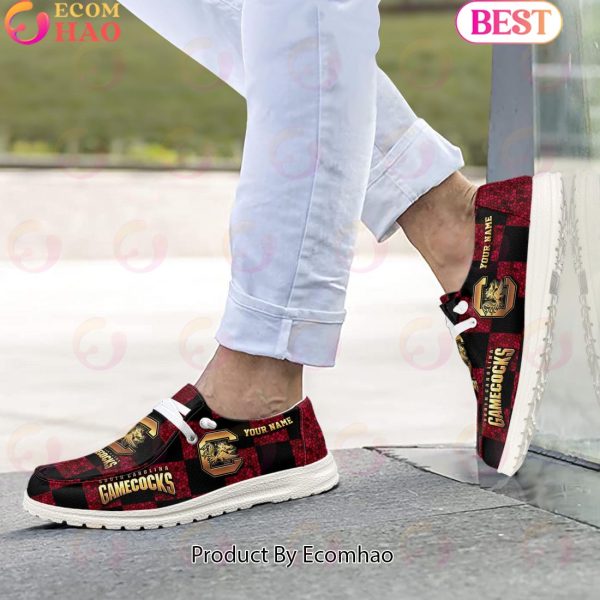 NCAA South Carolina Gamecocks Mosaic Broken Design Hey Dude Shoes Custom Name