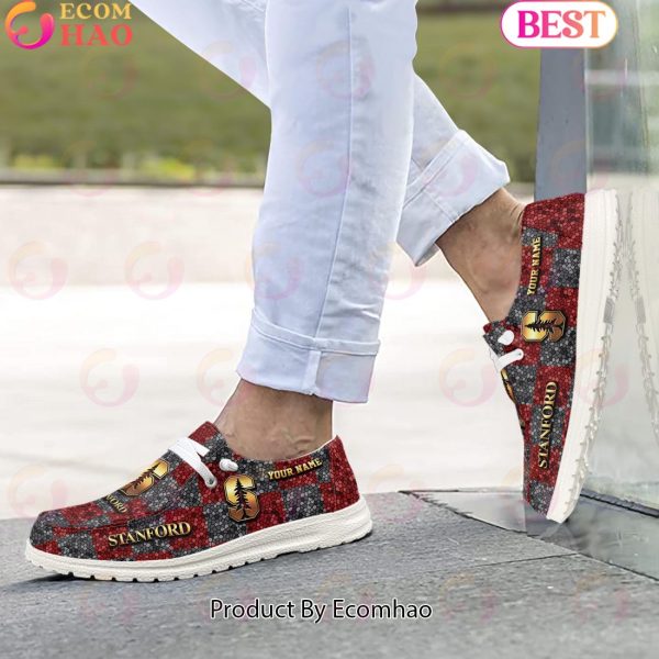 NCAA Stanford Cardinal Mosaic Broken Design Hey Dude Shoes Custom Name