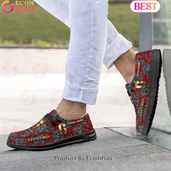 NCAA Stanford Cardinal Mosaic Broken Design Hey Dude Shoes Custom Name