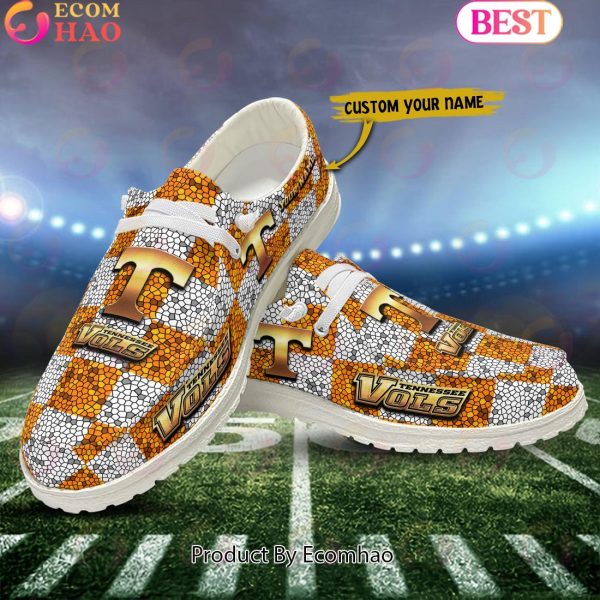 NCAA Tennessee Volunteers Mosaic Broken Design Hey Dude Shoes Custom Name