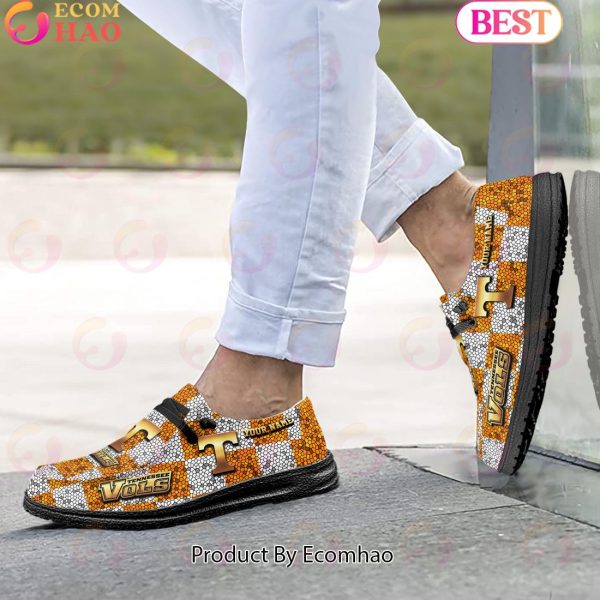 NCAA Tennessee Volunteers Mosaic Broken Design Hey Dude Shoes Custom Name