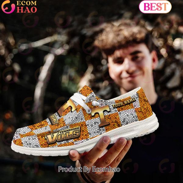 NCAA Tennessee Volunteers Mosaic Broken Design Hey Dude Shoes Custom Name