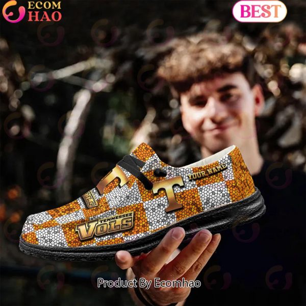 NCAA Tennessee Volunteers Mosaic Broken Design Hey Dude Shoes Custom Name