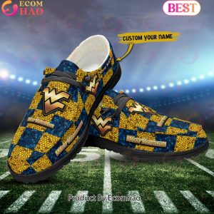 NCAA West Virginia Mountaineers Mosaic Broken Design Hey Dude Shoes Custom Name