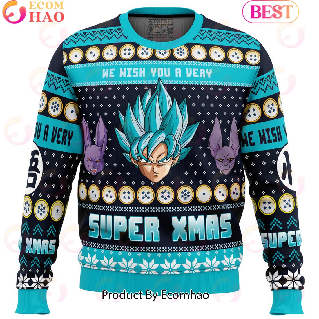 A Very Saiyan Christmas Dragon Ball Z Ugly Christmas Sweater