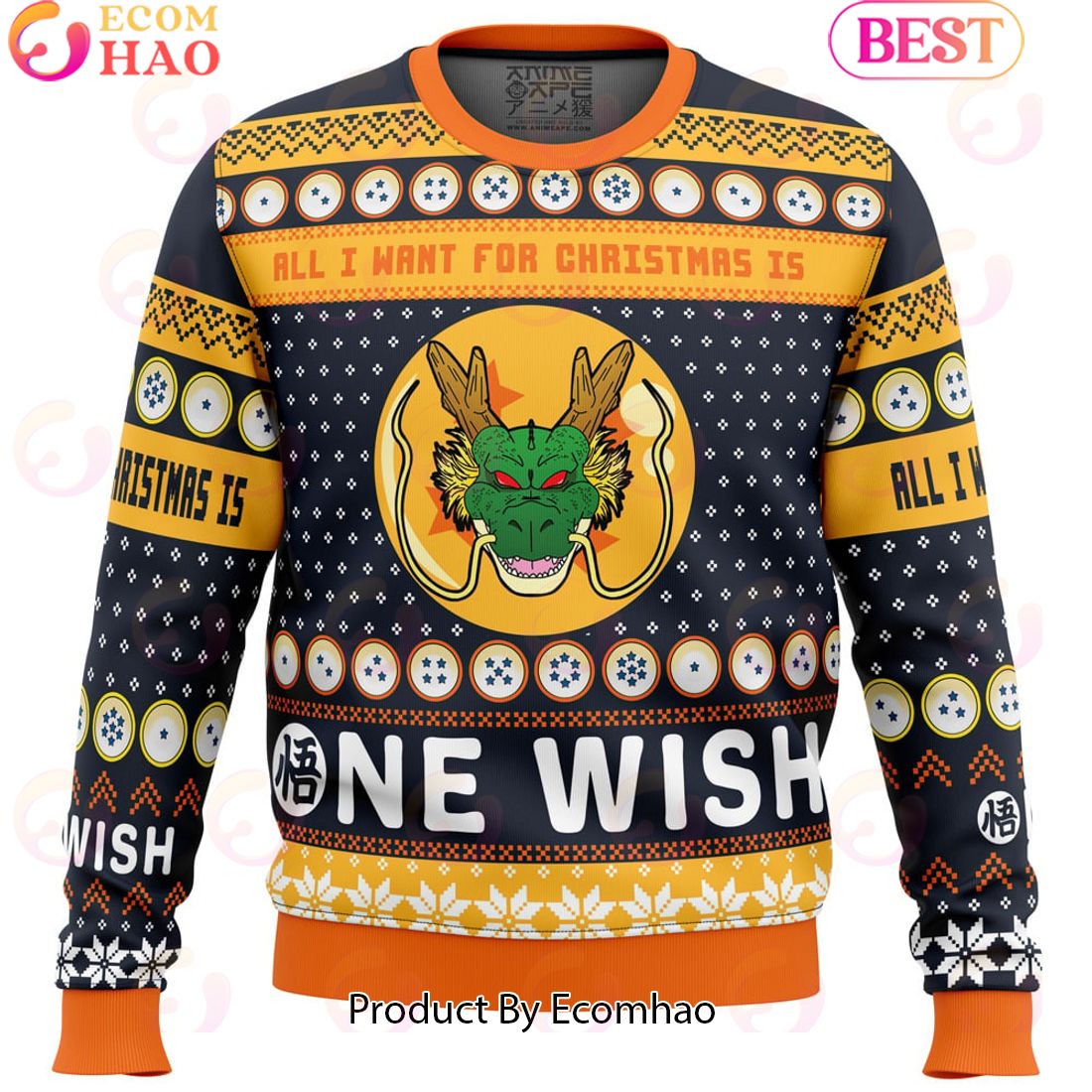 A Very Shenron Christmas Dragon Ball Z Ugly Christmas Sweater