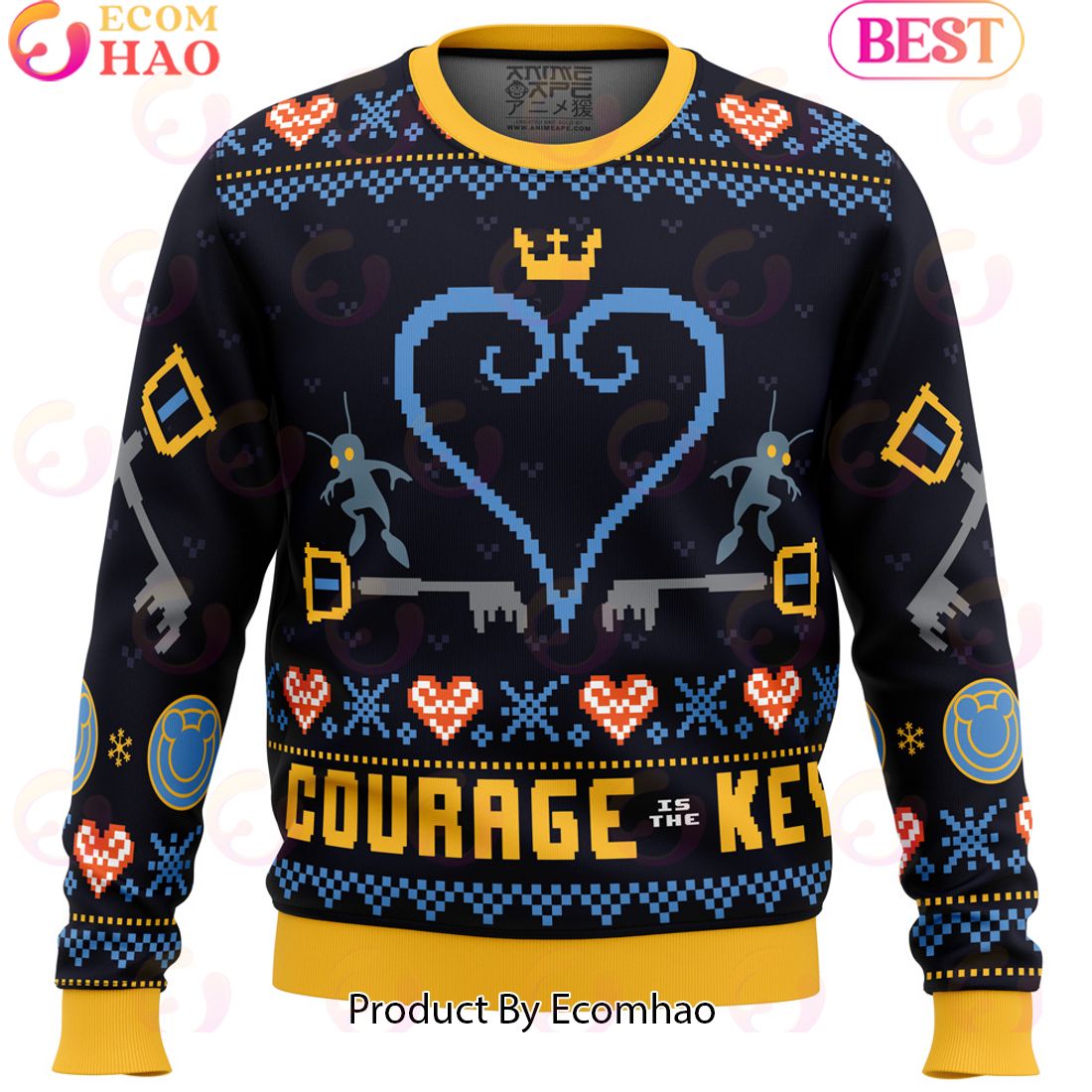 Courage is the Key Kingdom Hearts Ugly Christmas Sweater