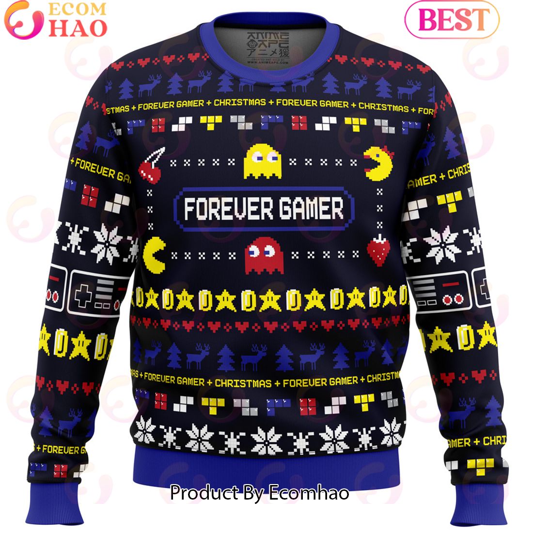 Forever Gamer Christmas Pac-Man Ugly Christmas Sweater